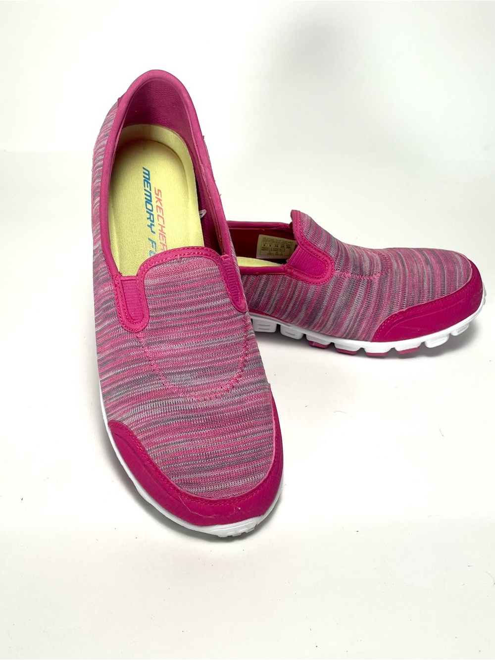 Skechers Memory Foam Pink Space Dye Slip On Shoes Womens Size 9 M SN 22139S PKW